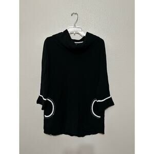 ALI MILES Black and White 3/4 Length Sleeve Top Size S